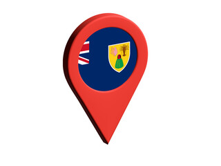 The flag of Turks and Caicos Islands, The flag of Turks and Caicos Islands in location icon, mockup of Turks and Caicos Islands flag