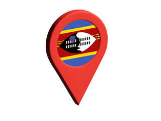 The flag of Eswatini, The flag of Eswatini in location icon, mockup of Eswatini flag