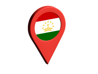 The flag of Tajikistan, The flag of Tajikistan in location icon, mockup of Tajikistan flag