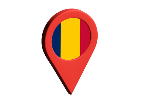 The flag of Chad, The flag of Chad in location icon, mockup of Chad flag