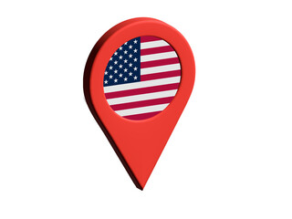 The flag of United States of America, The flag of United States of America in location icon, mockup of United States of America flag, US Flag