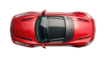 Top View of Car Isolated on Transparent Background