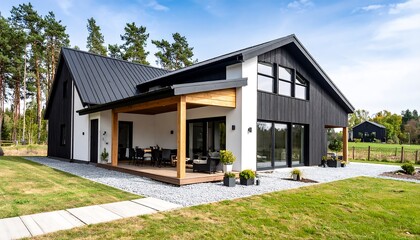 Modern house with covered porch