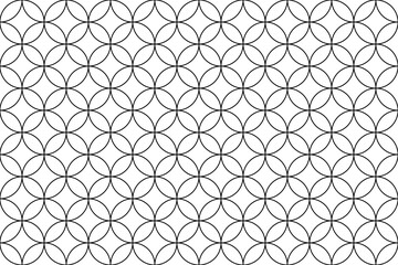 Fototapeta premium Circular Japanese Pattern with Black Line on Transparent Background