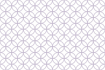 Purple Outline Shippo Pattern on Transparent Background