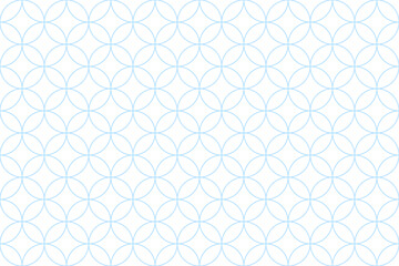 Light Blue Outline Shippo Pattern on Transparent Background