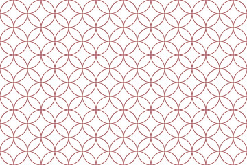 Circular Japanese Pattern with Brown Line on Transparent Background