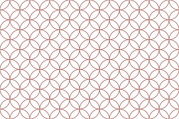 Circular Japanese Pattern with Reddish Brown Line on Transparent Background