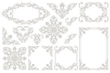 Frames And Borders Classical baroque vector of vintage element for design Decorative design element filigree calligraphy vector You can use for wedding decoration of greeting card