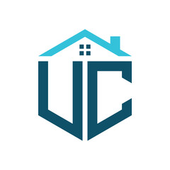 UC House Logo Design Template. Letter UC Logo for Real Estate, Construction or any House Related Business