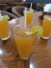 Nimbu masala drink with selective focus