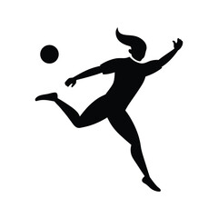 Dynamic athlete in mid air leap with extended arms captured in vector art