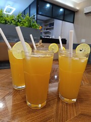 Nimbu masala drink with selective focus