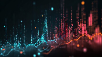 Vibrant abstract digital sound wave graphic showcasing innovative technology and data visualization themes.