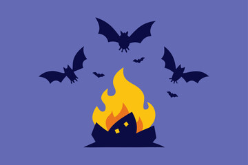 halloween pumpkin on fire