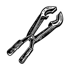 A glyph style illustration depicting crucible tongs