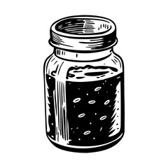 A vintage style illustration showing sample jar
