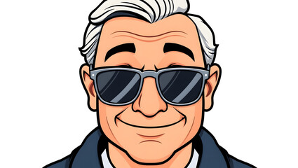 Fototapeta premium Cool Man Emoji Face