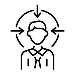A line style icon showing concentration