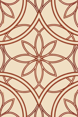 Geometric floral pattern with interlocking curves vector