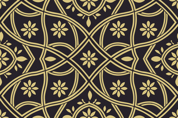 Gold Geometric Floral Pattern seamless