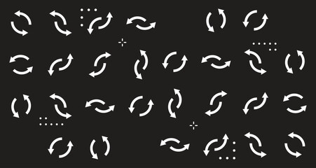 Arrow icon set isolated on white background