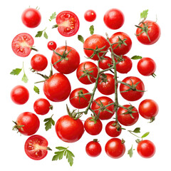 Fresh Organic Red Tomatoes Isolated On White Background
