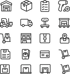 Healthy Lifestyle Vector Icon Set with Adjustable Line Weight Featuring Fitness, Nutrition, Exercise, Wellness, Sleep, Yoga, Meditation, Heart Rate, Gym, Hiking, Cycling, Sports, and Health Monitoring