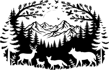 wild horses on the mountain