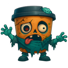 Zombie Cappuccino Assassino Halloween Spooky Season Italian Brainrot Meme Character