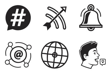 Collection of social media and communication icons