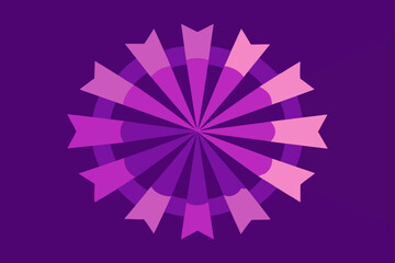 Floating Paper Cut Banner Patterns Forming a Radial Design