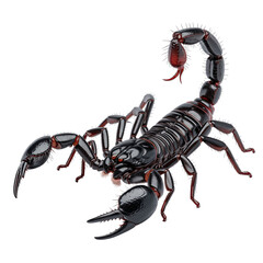 Realistic Black Scorpion Illustration on Transparent Background

