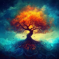 A stunning digital interpretation of the Tree of Life concept.