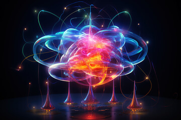 Doctor holding a symbol of science in a clinical setting