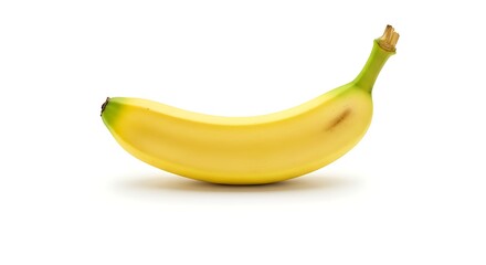 Yellow Banana on White Background Studio Shot Healthy Food