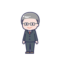 シニアの会社員／ななめ／男性 09