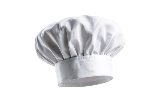 White chef hat isolated on transparent background - Powered by Adobe