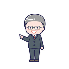 シニアの会社員／ななめ／男性 16