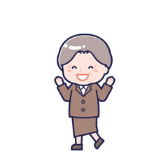 シニアの会社員／ななめ／女性 07