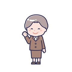 シニアの会社員／ななめ／女性 10