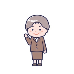 シニアの会社員／ななめ／女性 12