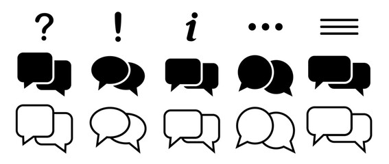 Comment icon speech bubble symbol. Speech bubble collection . Cloud speech bubbles collection. Black speech bubble . Vector illustration