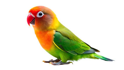 Fototapeta premium Colorful Peach Faced Lovebird Parrot Isolated on Transparent Background