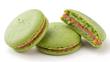 Soft green cookie halves with bright color and texture, perfect for clean dessert branding or health food ads.