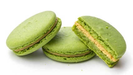 Soft green cookie halves with bright color and texture, perfect for clean dessert branding or health food ads.