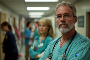 Conflict among doctors in a hospital setting, highlighting differing medical opinions and communication challenges, leading to a tense work environment among healthcare professionals, Generative AI