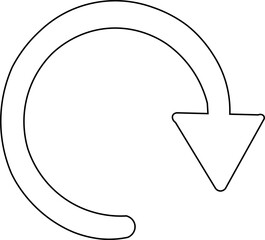 Curved Arrow outline with transparent background 