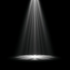 Bright Stage Spotlight on Dark Background - Abstract Light Beam Show