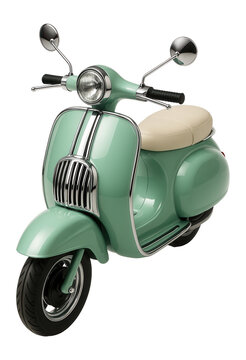 1950s-inspired scooter with a chrome-plated front grille and wing mirrors
